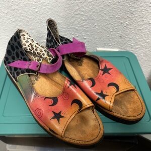 Colorful Women's Sandals with Star and Moon Design